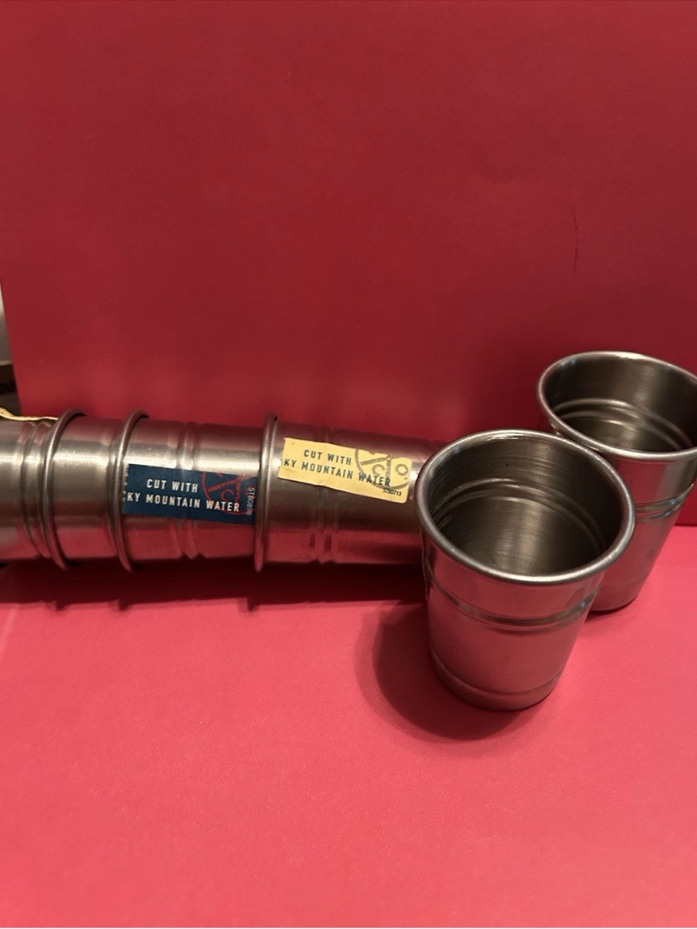 Lot of 6 Tincup American Whiskey Stainless Steel Shot Glasses
